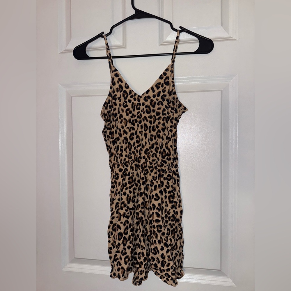 H&M Leopard Print Top - Black and Tan
